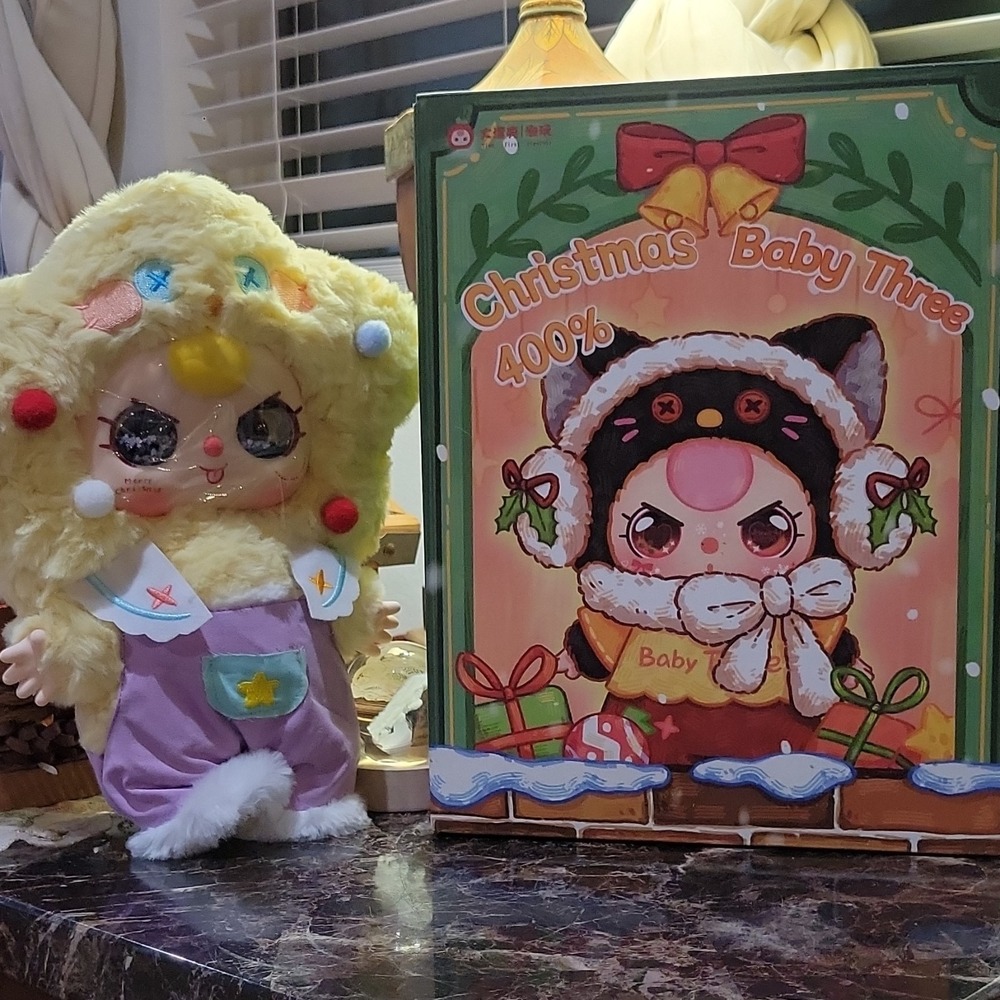 Cureplaneta Baby Three Plush Boxed Christmas Yellow Purple Pink White Animation